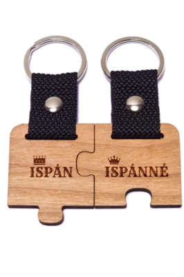 Ispán - Ispánné puzzle páros fa kulcstartó